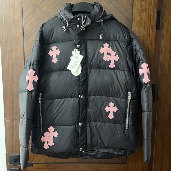 Chrome Hearts Other - Chrome Hearts Black Zip-Up Hooded Down Jacket